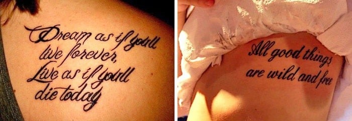 عبارات تاتو قصيره